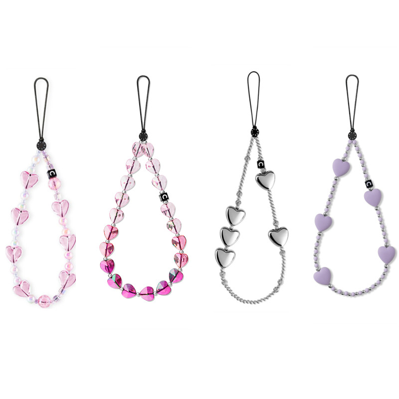 caseti หัวใจโทรศัพท์ Charm สําหรับ iPhone สร้อยข้อมือ Lanyard สายคล้องมือ Cross body Strap สายรัดข้อมือ