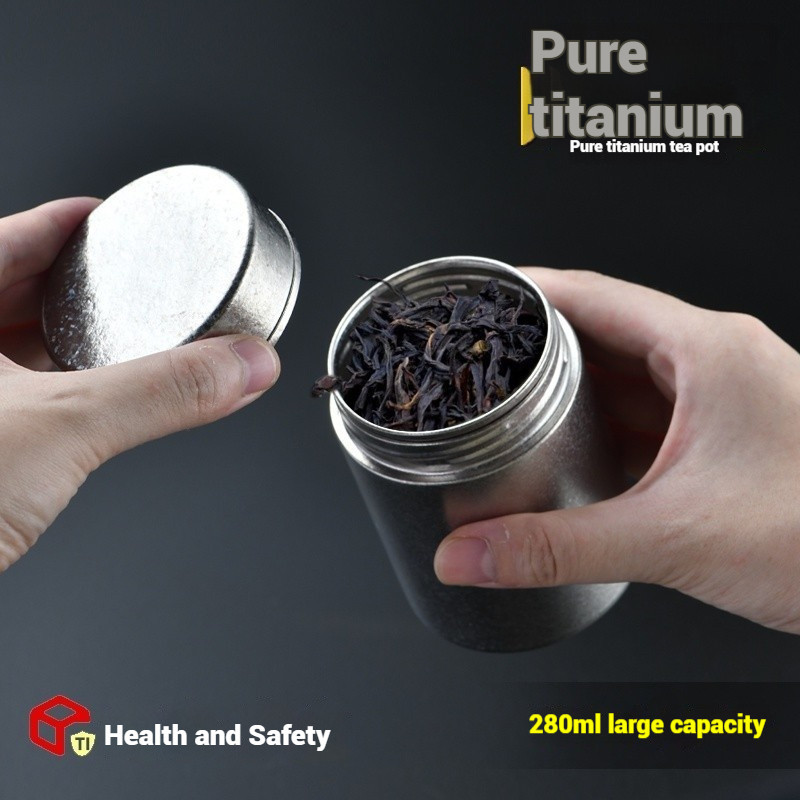 Pure Titanium Titanium Tea Canister Outdoor Portable Travel Tea Storage Canister Portable Tea Box Fr