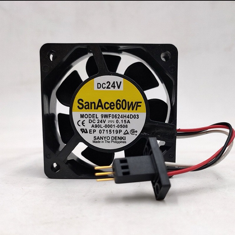 พร้อมส่ง! พัดลม ขนาด 60*60 SanAce60WF MODEL 9WF0624H4D03 C C DC 24V : 0.15A NEP 071519P A90L-0001- 0508 พัดลม24v