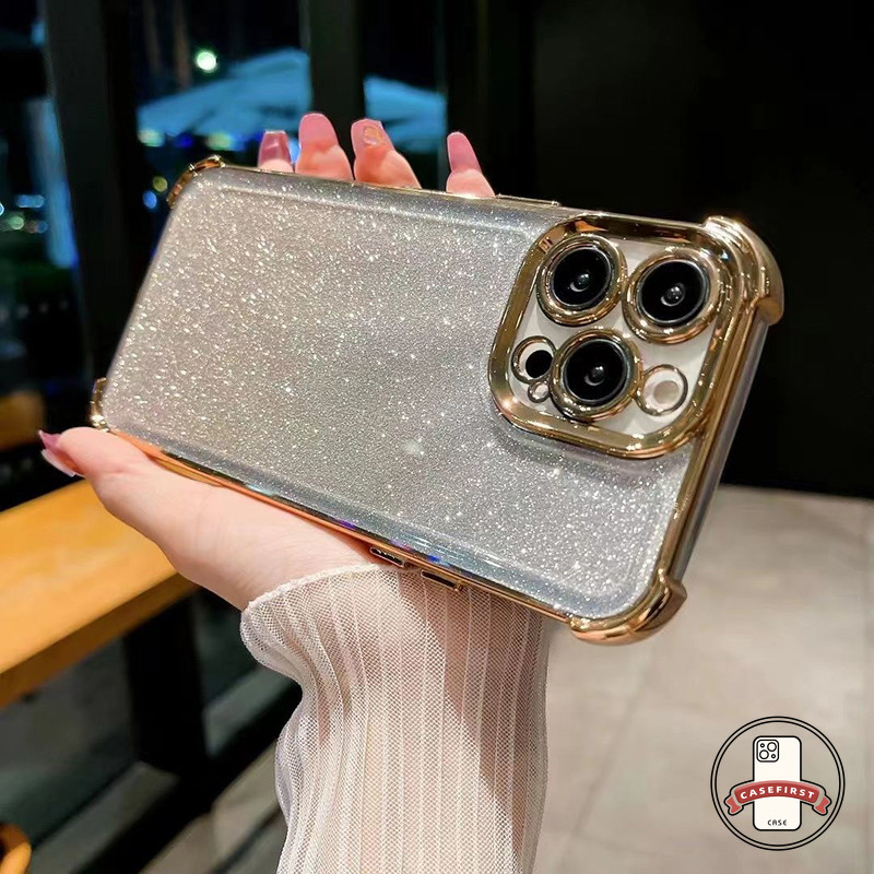 แฟชั่นผงกากเพชรสีสันสี่มุมป้องกันการตก เคส IPhone 16 11 12 13 15 14 Pro Max 7Plus X XS MAX XR 8 15 7 16 14 Plus SE 2020 ราคา ถูกที่สุด ดีลบีเคเค แกลเลอรีภาพที่ 7