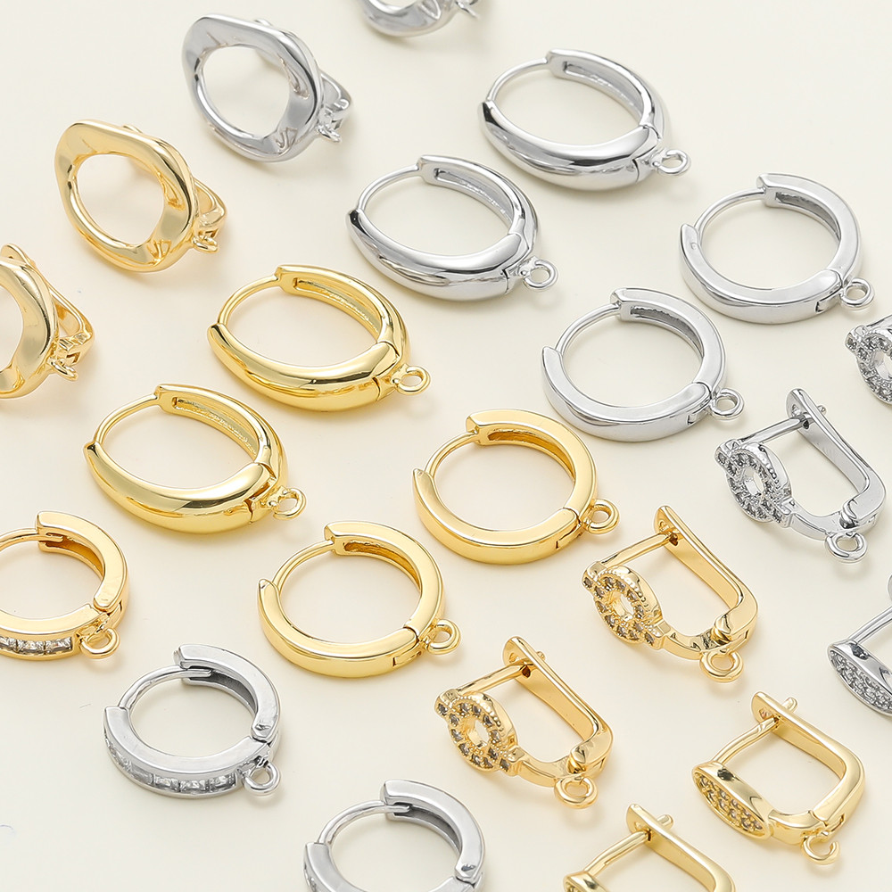 St. kunkka 2 ชิ้นสี Retention Ear Buckle 18K ต่างหูเพชรสําหรับ DIY จี้ต่างหู
