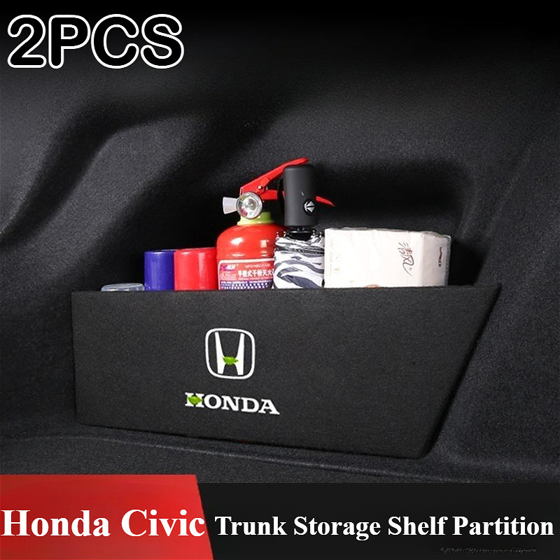 แผงกล่องเก็บข้อมูลด้านหลังรถยนต์หนึ่งคู่จัดกล่องเก็บข้อมูลสำหรับ HONDA Civic Fe / fc อุปกรณ์เสริมภายในรถยนต์