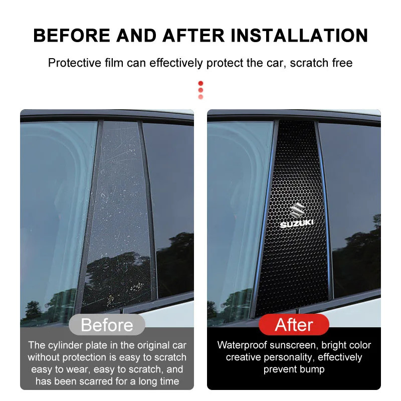 2 ชิ้นรถเสากลางสติกเกอร์โลโก้อัตโนมัติอุปกรณ์ตกแต่งสําหรับ Suzuki Swift Samurai Vitara SX4 Jimny Alto Kaiser Ingnis - รูปที่ 6