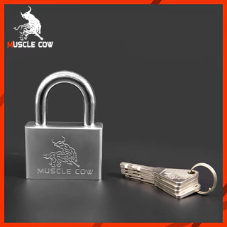 MUSCLE COW แม่กุญแจสีเงิน 3 ขนาด 30/40/50/60 มม. พร้อมลูกกุญแจ 4 ดอก แข็งแรง ทนทาน คุณภาพสูง