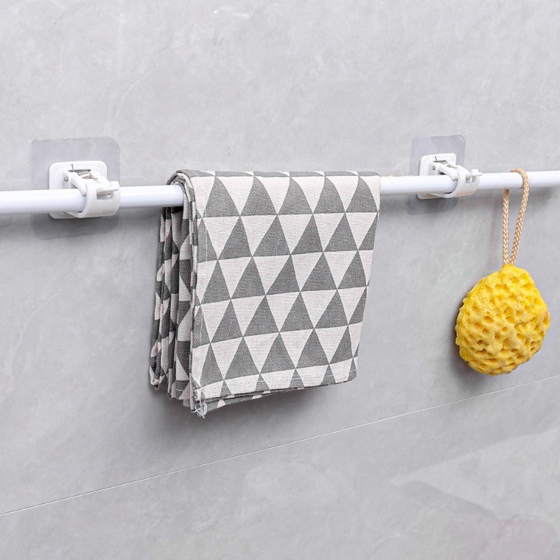 แนะนำ ผ้าม่าน 2/4/6 ชิ้นผ้าม่าน Rod วงเล็บ Self กาวผ้าม่าน Rod ผู้ถือตะขอเล็บฟรีปรับผ้าม่าน Rod Hooks อุปกรณ์ห้องน้ํา ราคาพิเศษ มีเก็บเงินปลายทาง