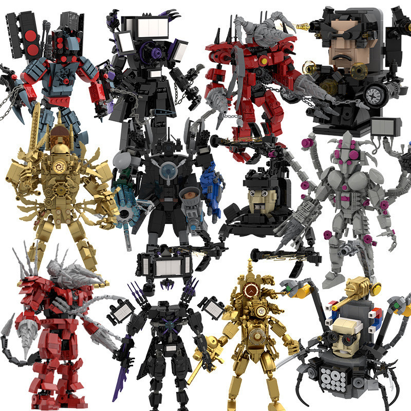 Lego Titan Skibidi toilet Moc building block Titan Skibidi Toilet Man VS Titan Monitor Man ของเล่นบล็ Titan Skibidi ล่าสุด หุ่นยนต์ เด็กชาย ของเล่น