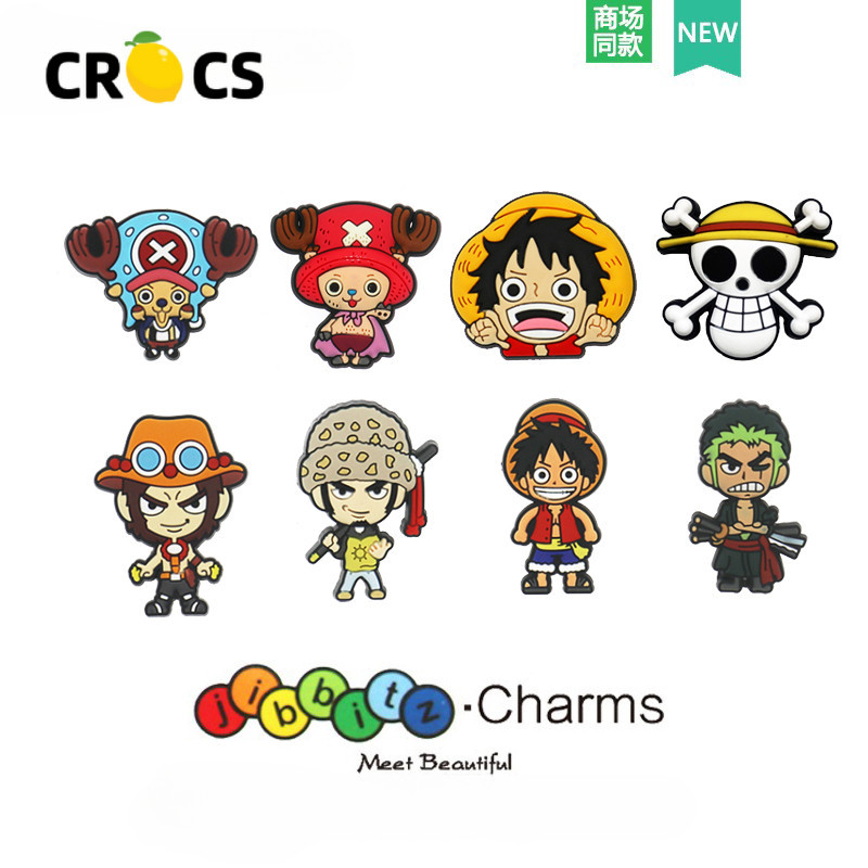 Jibbitz อุปกรณ์เสริมหัวเข็มขัด รูปการ์ตูนอนิเมะ One Piece สําหรับตกแต่งรองเท้า crocs