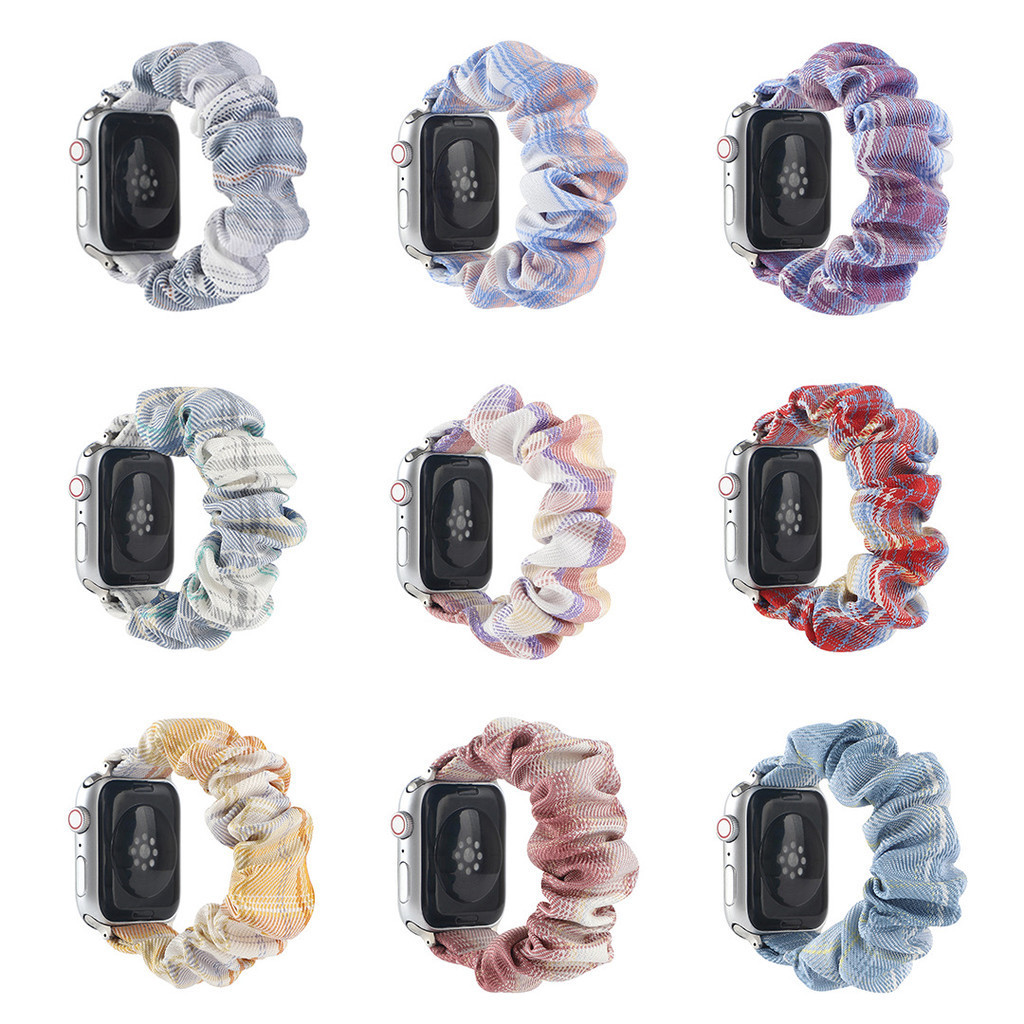 สายนาฬิกาข้อมือ สําหรับ applewatch7 Apple Watch iwatch123456Se ยางรัดผม สายรัดข้อมือ ยืดหยุ่น สําหรับผู้หญิง