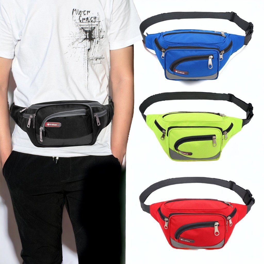 (w39)กระเป๋าคาดอก ผ้าไนล่อนหนา หลากสีหลายช่อง vgetbag
