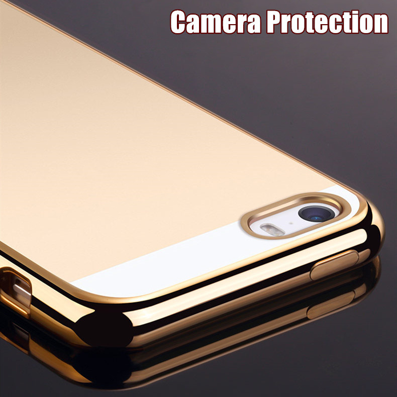 เคสโทรศัพท์มือถือ ซิลิโคนนิ่ม แบบใส ป้องกัน ปิดด้านหลัง ชุบไฟฟ้า สีเหลือง สําหรับ Apple iPhone 5 5S SE 2016 6 6s 78 Plus X XS Max SE 2020 2022 - รูปที่ 4