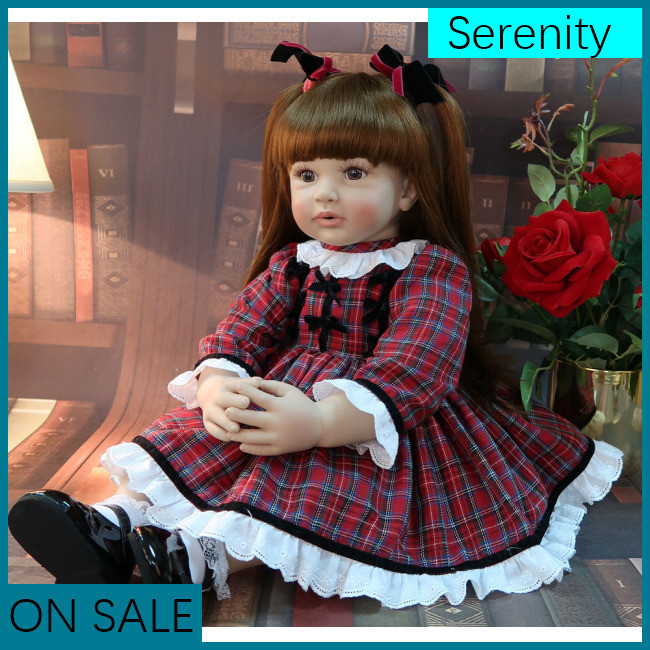 Serenity ตุ๊กตาเด็กทารกเสมือนจริง แบบซิลิโคน ขนาดใหญ่ 60 ซม.