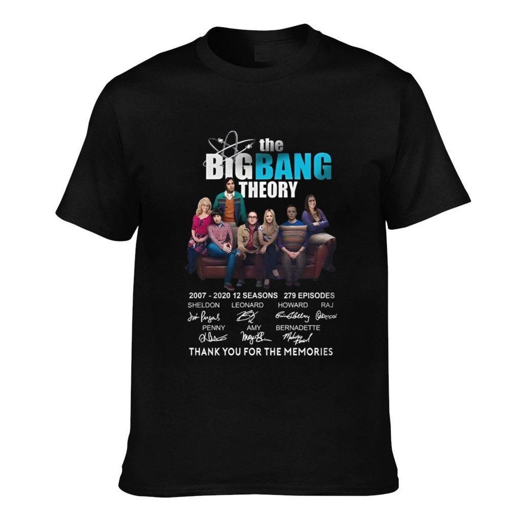 The Big Bang Theory 2007 2021 ลายเซ็นเสื้อยืดที่กําหนดเองยอดนิยม Man