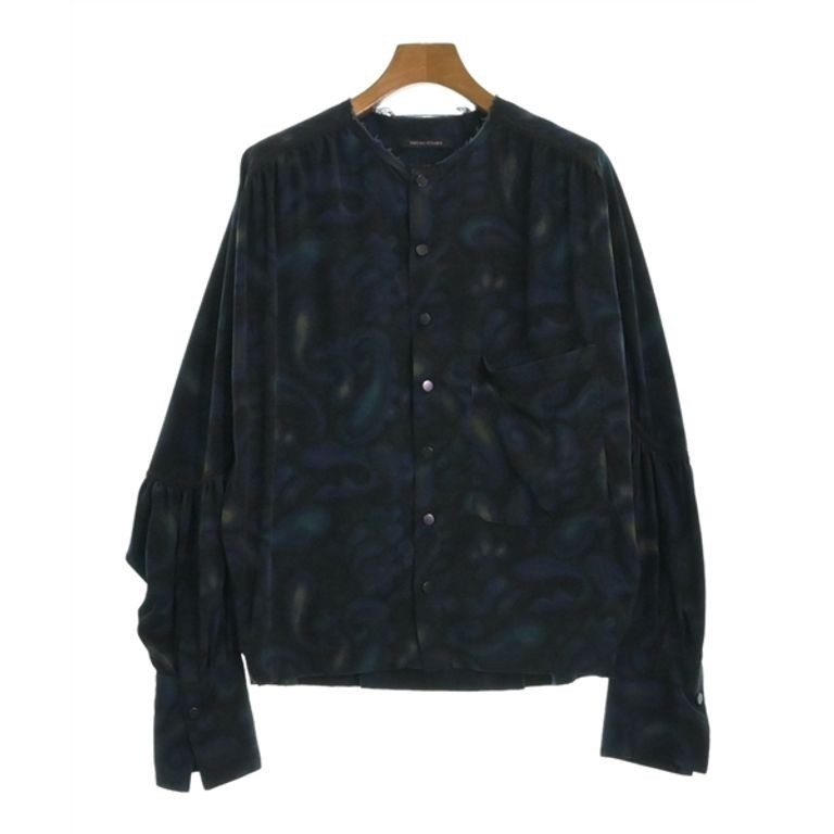 Ping Y’s PINK TAKESHI KOSAKA by Y's Label M Blouse Women black navy overall pattern green Direct from Japan Secondhand