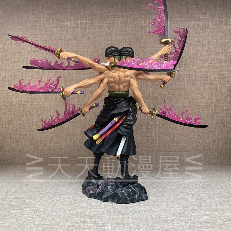 ส่งฟรี โมเดลอนิเมะ One Piece Swordsman Zoro Three-Headed Six-Armed Nine-Knife Flow Zoro Swing Knife Domineering