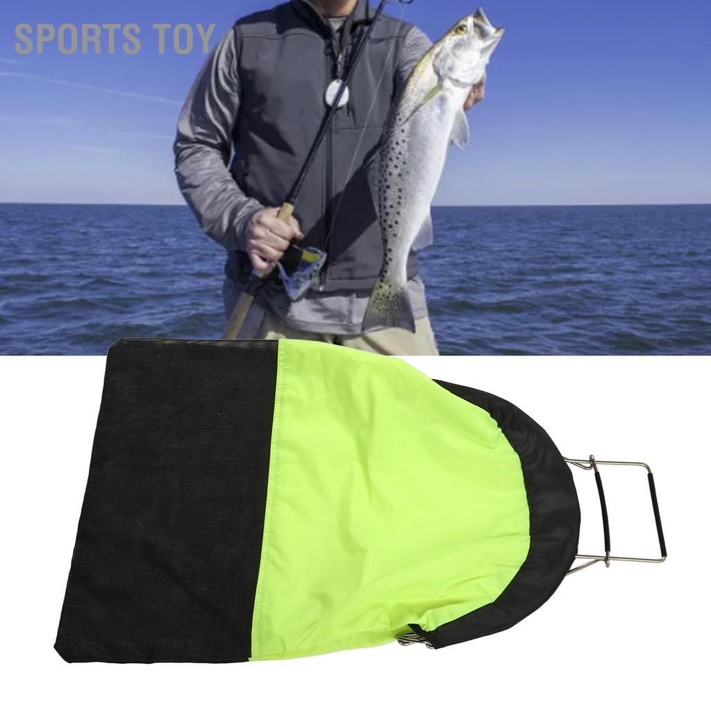 Sports Toy ถุงจับปลาดำน้ำ พับเรืองแสงสีเหลือง ใช้งานมือเดียวปิดถุงตกปลาดำน้ำสำหรับการดำน้ำ