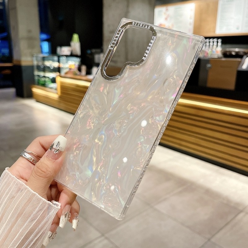สําหรับ Samsung S24 S23 Plus S22 Ultra 5G หรูหราหินอ ่ อนชุบเคสโทรศัพท ์ นุ ่ มฝาครอบป ้ องกัน