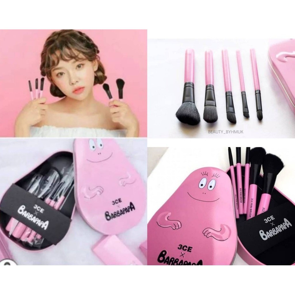 แปรงแต่งหน้า 3ce barbapapa brush 5 ชิ้น สุดคุ้ม พร้อมส่ง
