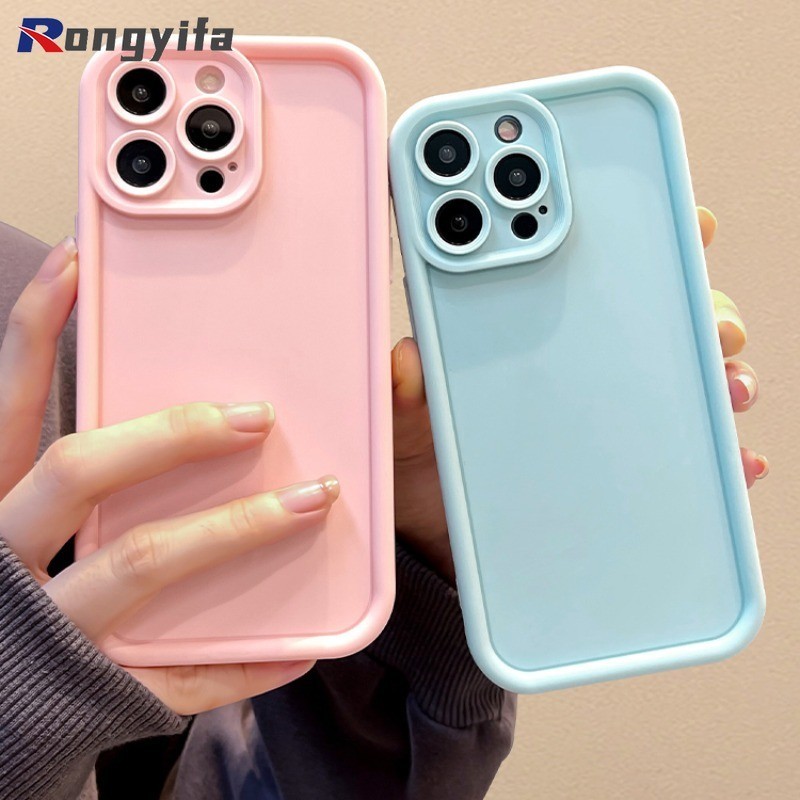สีทึบหนาเคสโทรศัพท์สําหรับxiaomi 14T 13T Pro 14 13 12 12S Pro Xiaomi 12 13 Lite 12X Mi 9 8 Civi 3 2 1Sปลอกสีดําสีขาวคู่กรณีSoft TPU Anti-Fallกรณีครอบคลุม
