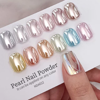 Moonlight Mirrors Nail Powder Metallic Pigment เล็บเจล Polish Pearl Dust Glitter Aurora Shiny Pearl Nail Nail
