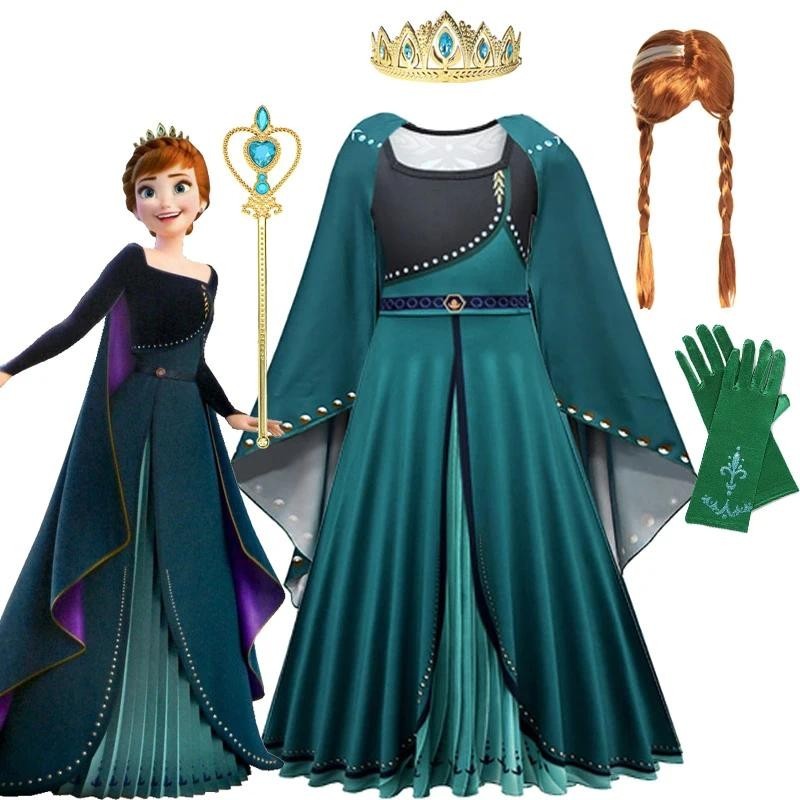Frozen 2 Anna Coronation Dress สาวเจ้าหญิงคอสเพลย์เครื่องแต่งกายเด็กวันเกิด Party Anna ชุดเสื้อคลุม