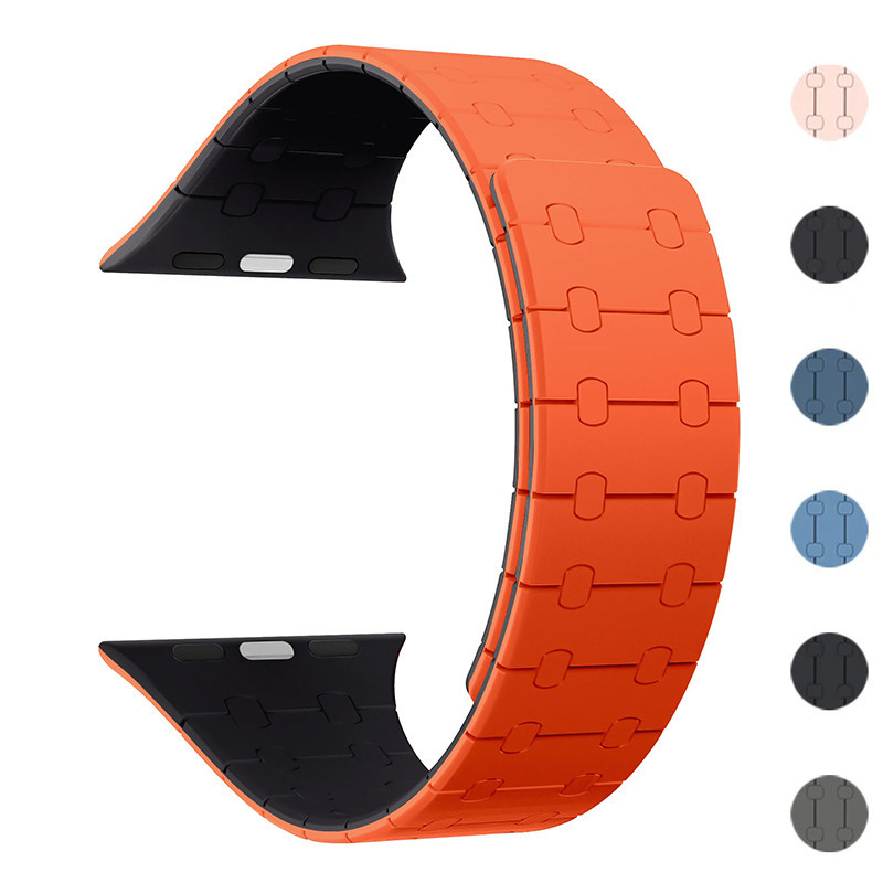 สายนาฬิกาข้อมือซิลิโคน แม่เหล็ก สําหรับ Apple Watch ultra 49 45 44 42 41 40 38 มม. IWatch Series ultra2 9 8 7 6 SE 5 4