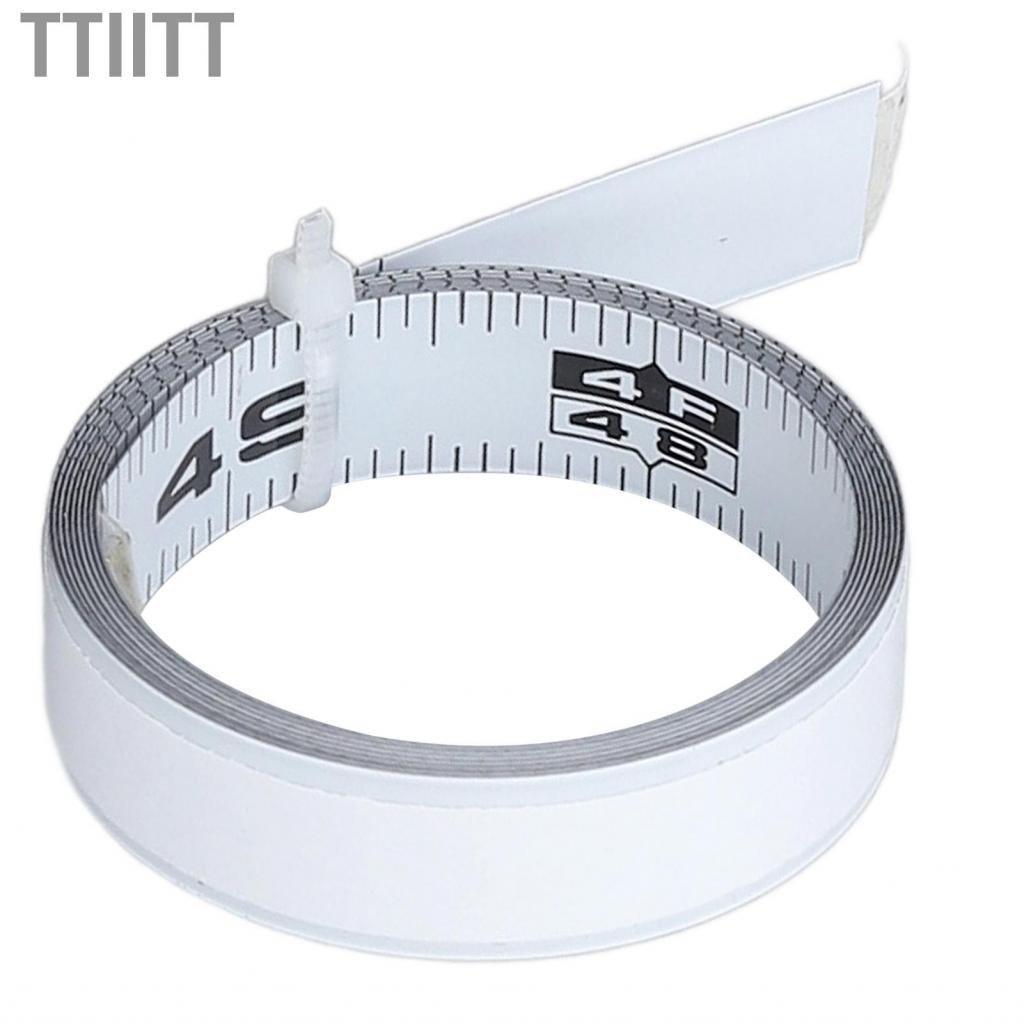 Ttiitt Adhesive Measuring Tape  Cuttable Electroplated Simple Cleaning Carbon Steel 4ft 48in Measure Right To Left for Work Bench