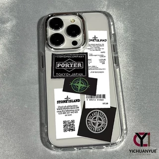 สำหรับ iPhone 13 12 14 11 15 Pro Max XR X 14 15 7 8 Plus XSMAS SE เคสโทรศัพท์ใสกรอบโลหะ โลโก้ดาวเทียม แบรนด์