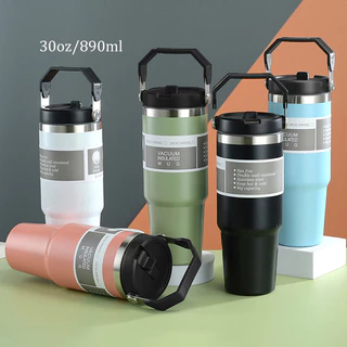 แก้วเก็บอุณหภูมิ รุ่นใหม่ล่าสุด พร้อมหูหิ้ว ความจุ 890ml/600ml