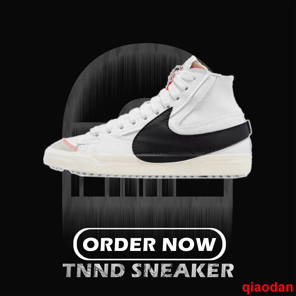 Nike Blazer Mid 77 รองเท้าผ้าใบลําลอง สีขาว และสีดํา สไตล์เรโทร สําหรับผู้ชาย และผู้หญิง