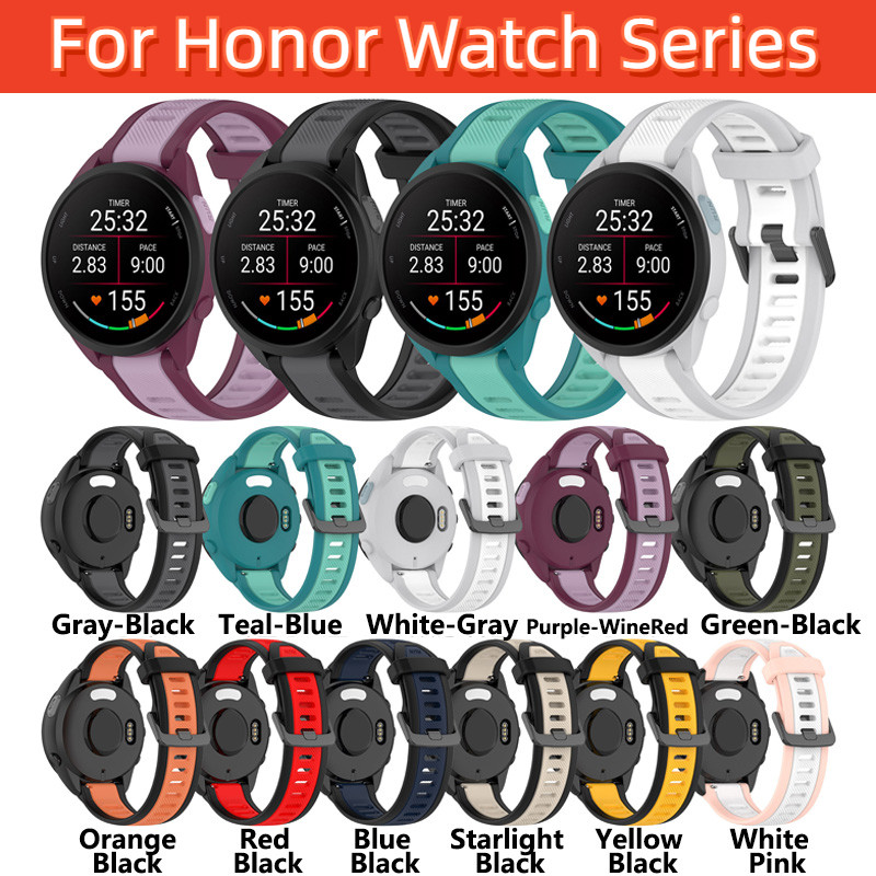 สายนาฬิกาข้อมือซิลิโคน 20 22 มม. แบบเปลี่ยน สําหรับ Honor Watch GS4 GS3 GS pro Watch4pro Magic watch2 46 มม.