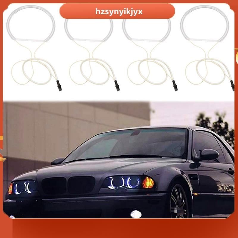 【hzsynyikjyx】ชุดไฟหน้า Led CCFL สีขาว 4 ชิ้น สําหรับ BMW E36 E46 E39 E38