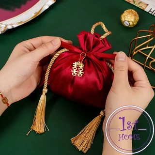 ถุงผ้าไหม สไตล์จีน ถุงนําโชค ใส่ของชำร่วยในงานมงคล กระเป๋าหูรูด Cloth bag