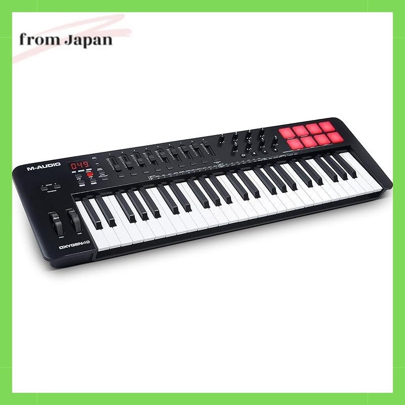 คอนโทรลเลอร ์ คีย ์ บอร ์ ด M-Audio USB MIDI 49 คีย ์ พร ้ อมแผ ่ นรองที ่ ใช ้ งานความเร ็ ว โหมดสม