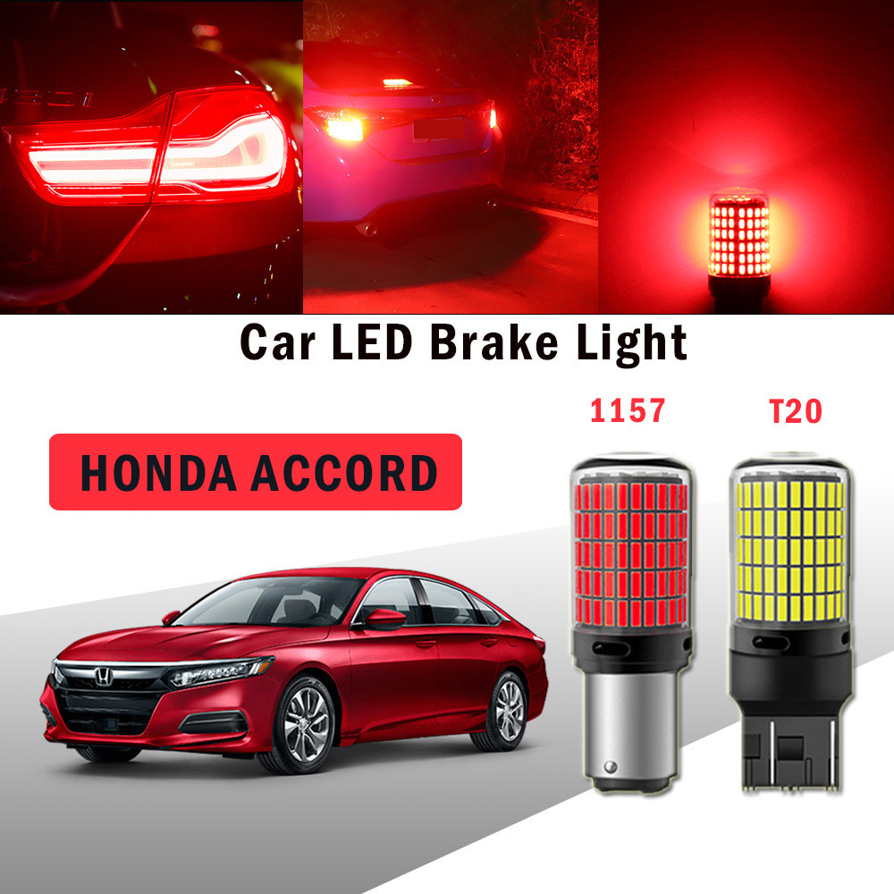 2pcs LED ไฟเบรครถสําหรับ HONDA ACCORD T20/7443 1157/P21-5W 3014-144SMD High Bright 1200LM Blubs