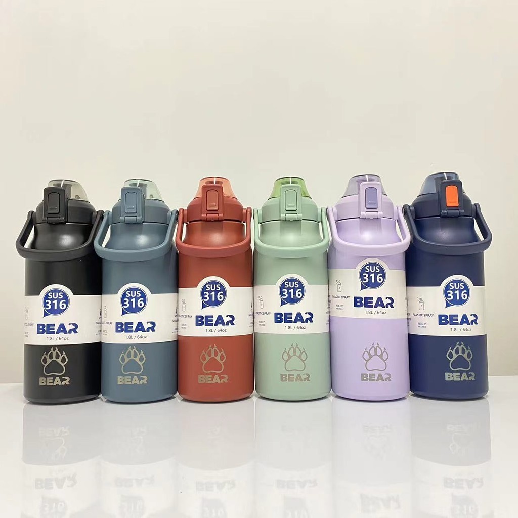 BEAR 2024 ใหม่ 1.8L/64oz สแตนเลส 316 กระติกน้ำร้อน🔥ซื้อได้ที่ห้องถ่ายทอดสดและช่อง VDO🤩คูปองส่วนลด 60-100 บาท!🥳