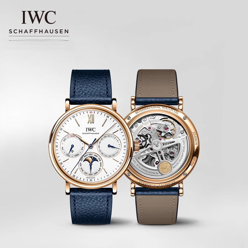 Iwc (IWC ) IWC IWC IWC Series Perpetual Calendar นาฬิกาข ้ อมือ Swiss Watch Men Watch Women Blue