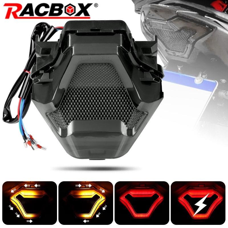 RB  Motorcycle LED Taillight Strobe Rear stop Brake Tail Light DRL with turn signal lamp for Yamaha 