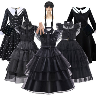 สาวฮาโลวีนสีดําครอบครัวเสื้อผ้าเด็กคอสเพลย์เครื่องแต่งกายเด็…