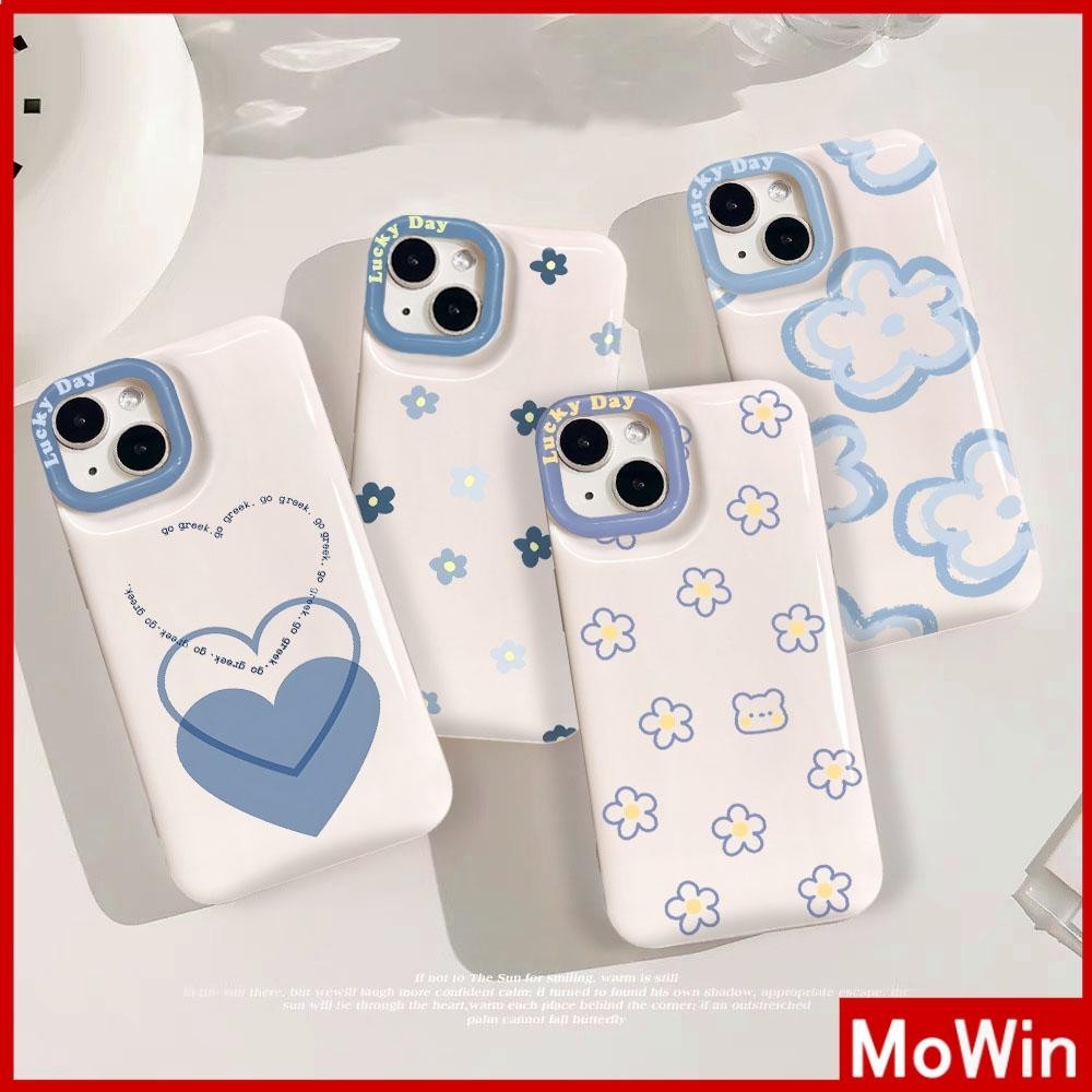 Mowin - สำหรับ iPhone 15 Pro Max iPhone 11 Case Air Bag กันกระแทกเคลือบเงา TPU Soft Case ลายสีฟ้าน่า