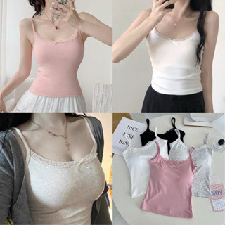 Soroh เสื้อผ้าผู้หญิง ดีเทลโบว์ตรงกลาง มีฟองน้ำในตัว เสื้อกล้าม น่ารักและหวาน #XP6836