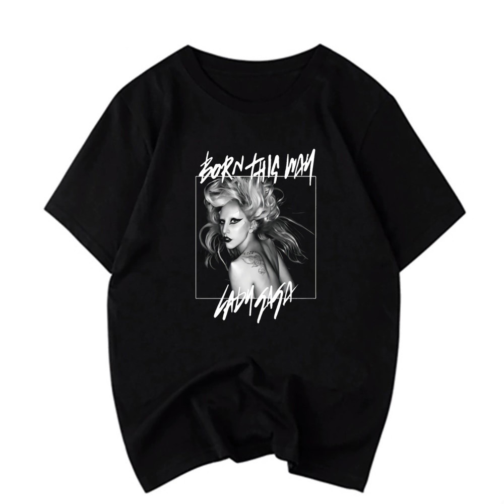 ใหม่ VIO【hot sale】♟✢❈Men Capas De Cd Lady Gaga T Shirts Print Harajuku Style Tshirt Streetwear Tee T-Shirt