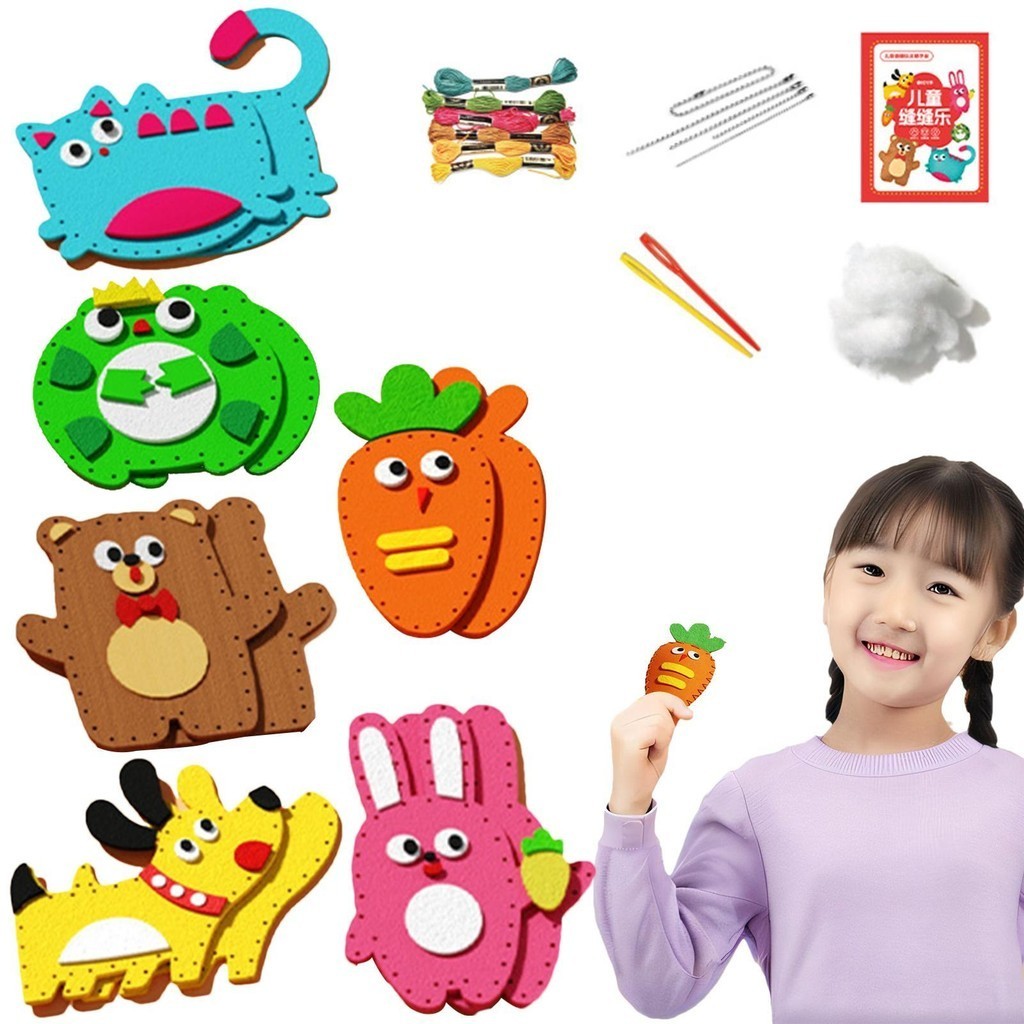 เย็บสักหลาดสัตว์ ทําเอง เครื่องประดับตุ๊กตา ทําเอง ชุดเย็บผ้าหัตถกรรมและเย็บเครื่องประดับตุ๊กตาเรียนรู้ที่จะเย็บรูปสัตว์การศึกษาเริ่มต้น yontnth - รูปที่ 2