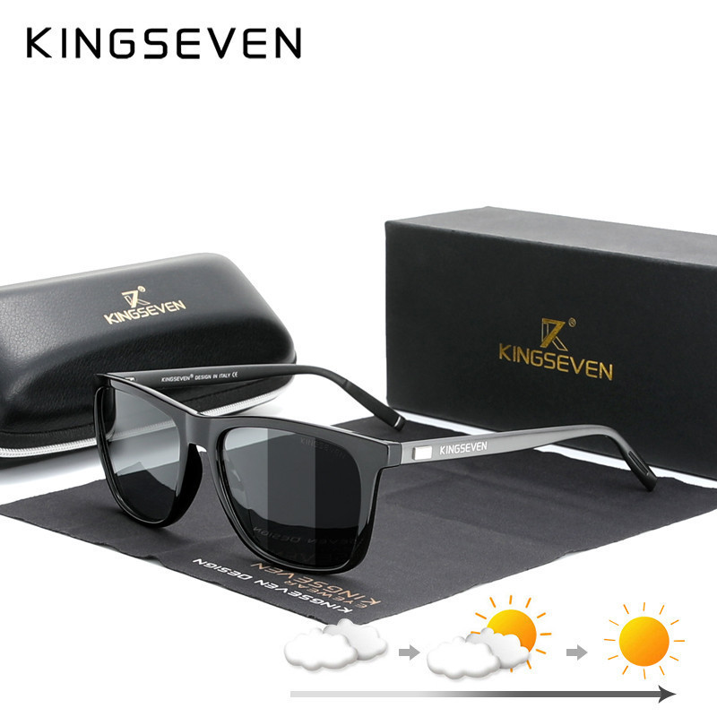 YJ KINGSEVEN Brand Aluminum Frame Sunglasses Men Polarized Photochromic Sun glasses Women's Glasses Accessories