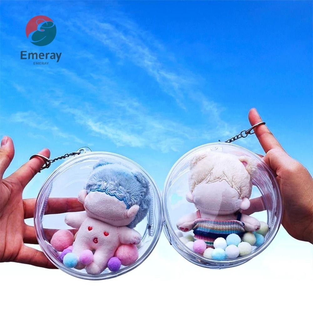 Emeray Labubu purse, Multicolor 10cm Doll Display Bag, Doll Accessories PVC Transparent Storage Case
