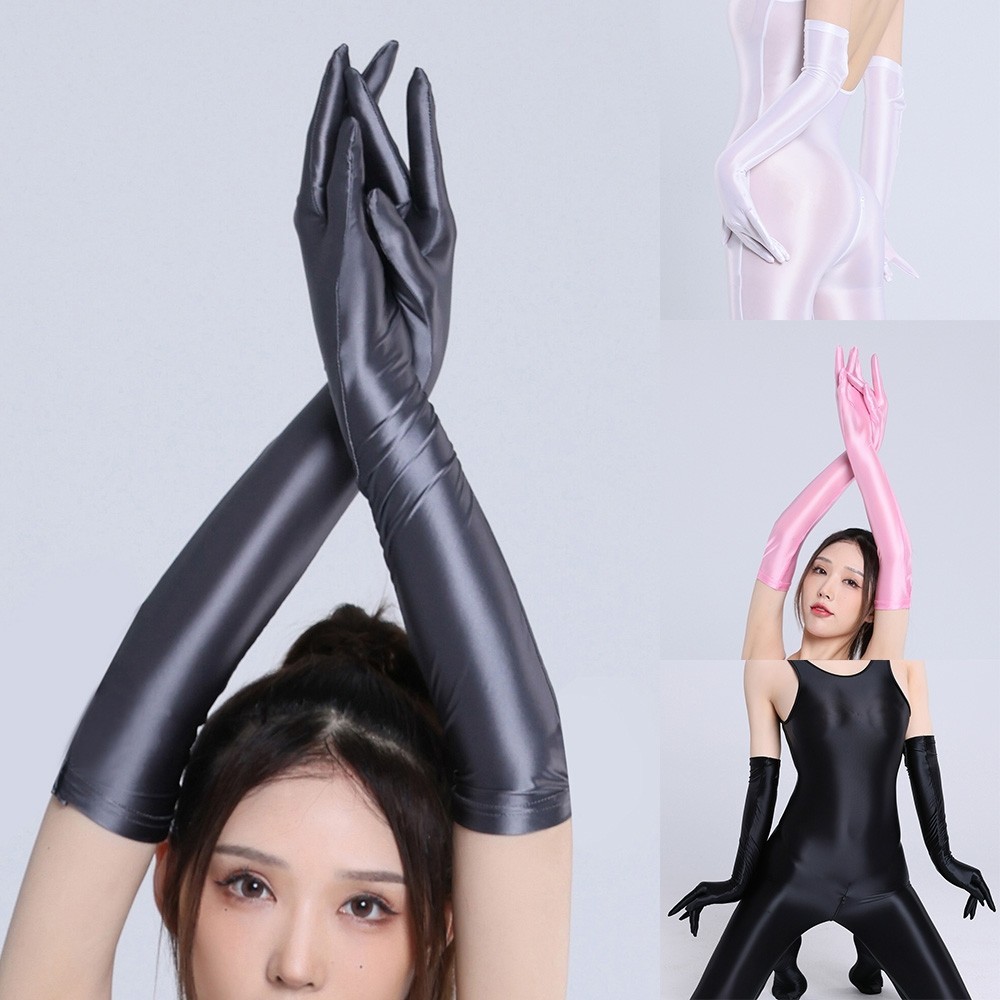 ถุงมือไม ่ มีรอยต ่ อเงางานแต ่ งงานเครื ่ องแต ่ งกายระบายอากาศตกแต ่ งชุดราตรี - รูปที่ 3