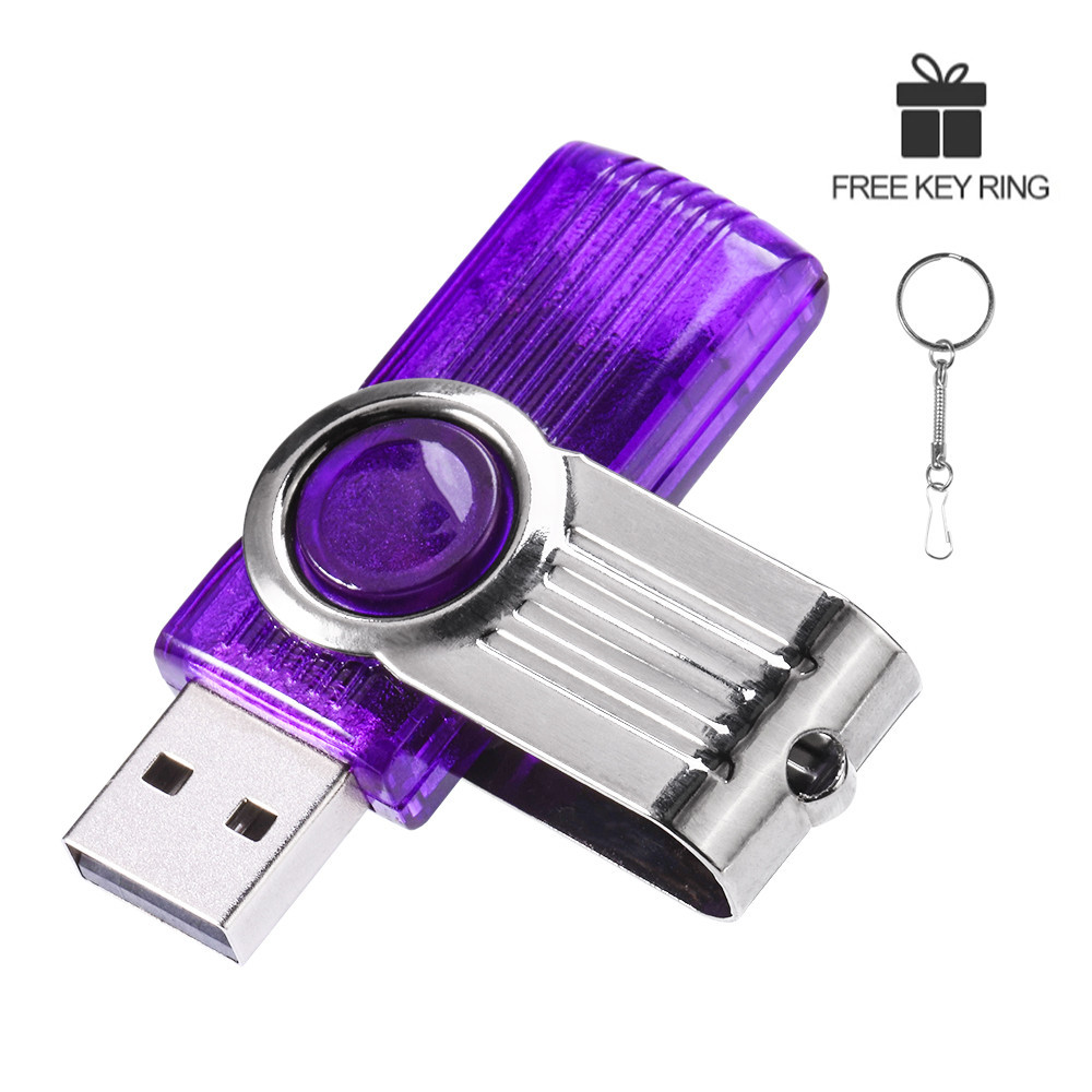 Jaster แฟลชไดรฟ์ USB สีม่วง 64GB แท่งหน่วยความจํากันน้ํา 32GB ไดรฟ์ปากกาความเร็วสูง 16GB ความจุจริง U Disk 8GB สีขาว 4GB
