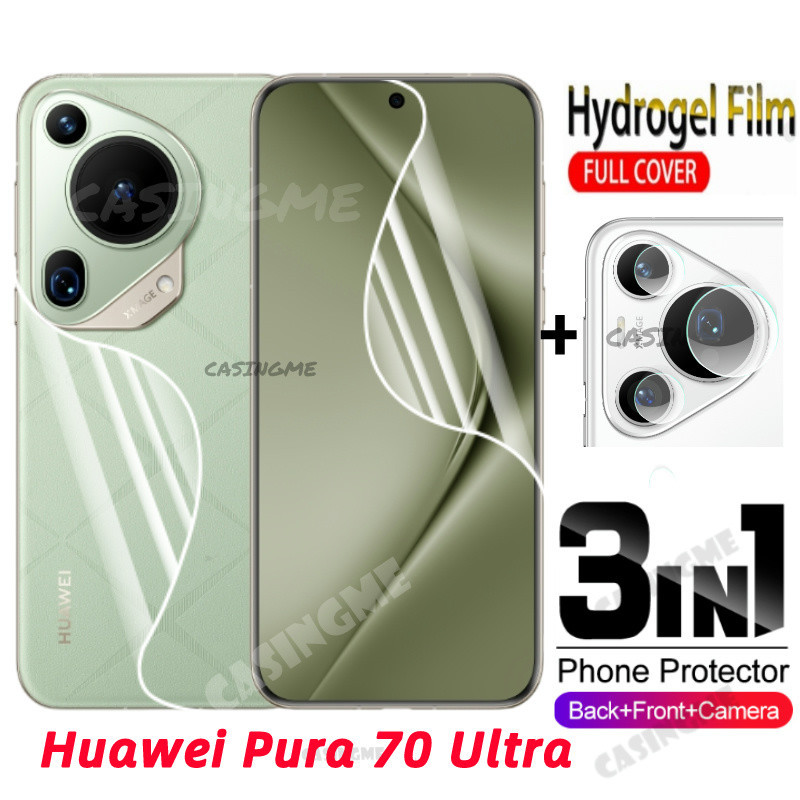 Huawei Pura 70 Ultra 2024 ฟิล์มไฮโดรเจลสําหรับ Huawei Pura 70Ultra Pura70Ultra HuaweiPura70 70 Pro ด้านหน้าด้านหลังกล้องป้องกันฟิล์มป้องกันหน้าจออ่อน
