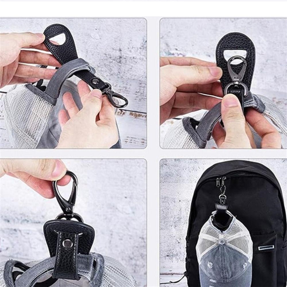 Blliss ที่ใส่หมวก, แฮนด์ฟรีกระเป๋าถืออุปกรณ์เสริมคลิปหมวก, คุณภาพสูง PU หนังกลางแจ้ง Hooks Outdoor Travel