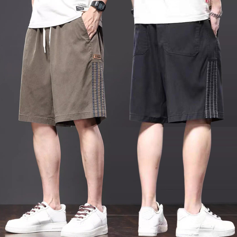 M-5XL กางเกงขาสั้นผู้ชาย กางเกงขาสั้นลำลองขนาดบวกหลวมแฟชั่นฤดูร้อน กางเกงขาสั้นชาย