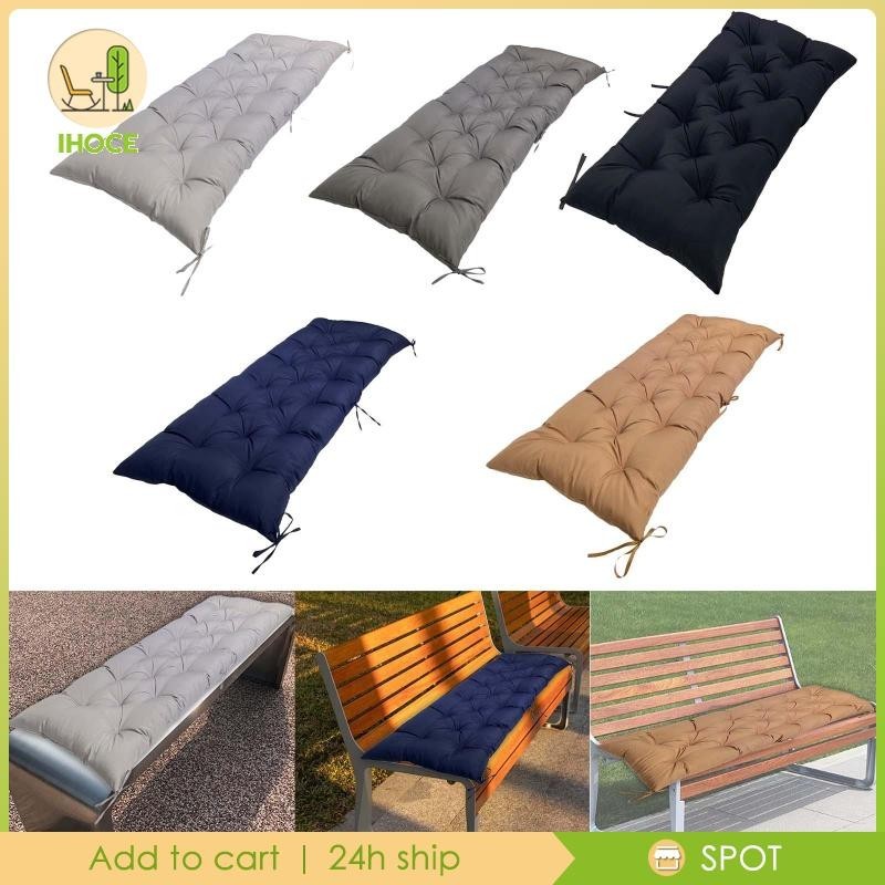 [ Ihoce ] Tufted Bench Cushion, Outdoor Loveseat Bench Seat Pad Ties, Garden Bench Pad Patio Cushion สําหรับหวาย Settee